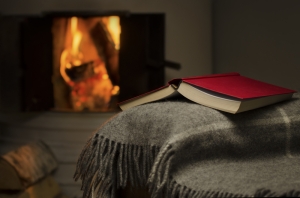 Warm fire book and blanket